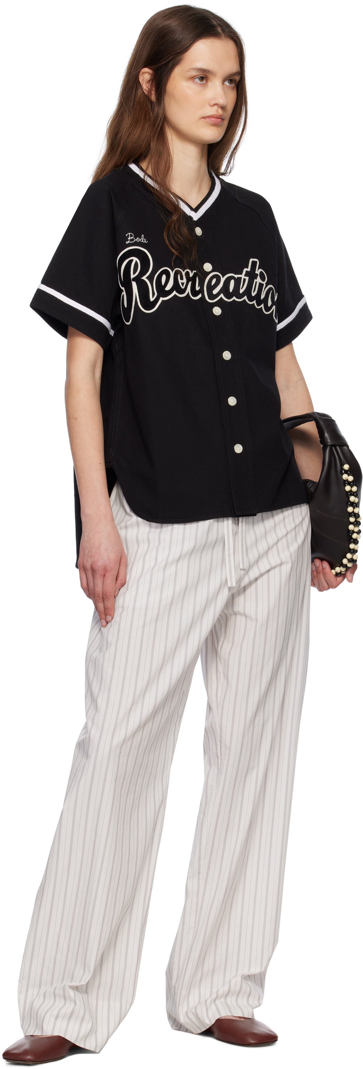 Bode Black Baseball Shirt