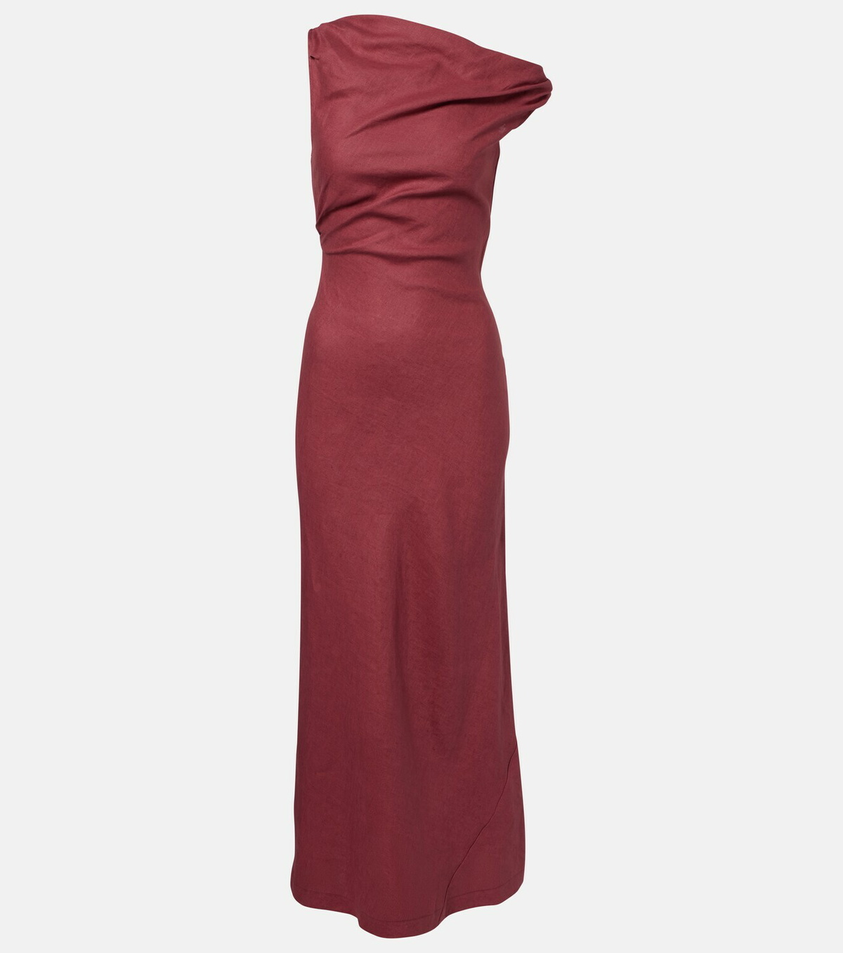 Faithfull Suis asymmetric linen maxi dress