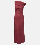 Faithfull Suis asymmetric linen maxi dress