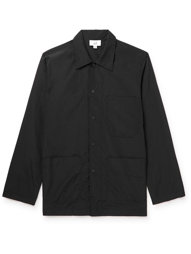Photo: Dunhill - Logo-Embroidered Shell Overshirt - Black