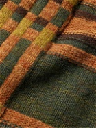RRL - Ranch Shawl-Collar Belted Check Wool Cardigan - Green