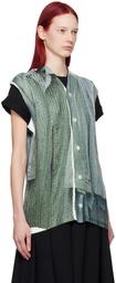 Comme des Garçons Homme Plus Green Printed Cardigan