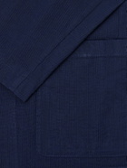 Hartford - Julian Textured Cotton Blazer - Blue