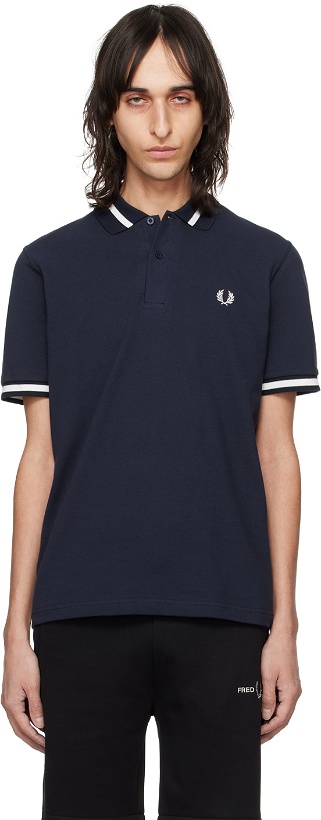 Photo: Fred Perry Navy Embroidered Polo