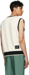 We11done Off-White Knit Metal Logo Vest