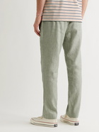 FRESCOBOL CARIOCA - Oscar Slim-Fit Tapered Linen and Cotton-Blend Drawstring Trousers - Green