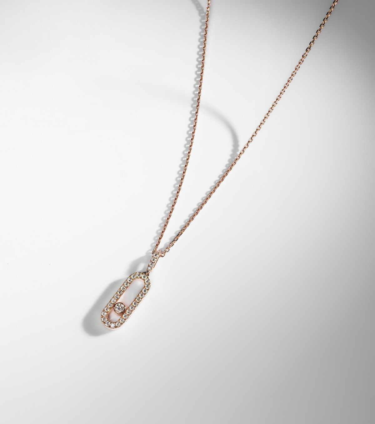 Messika Move Uno Large 18kt rose gold necklace with diamonds