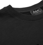 A.P.C. - Logo-Flocked Loopback Cotton-Jersey Sweatshirt - Black