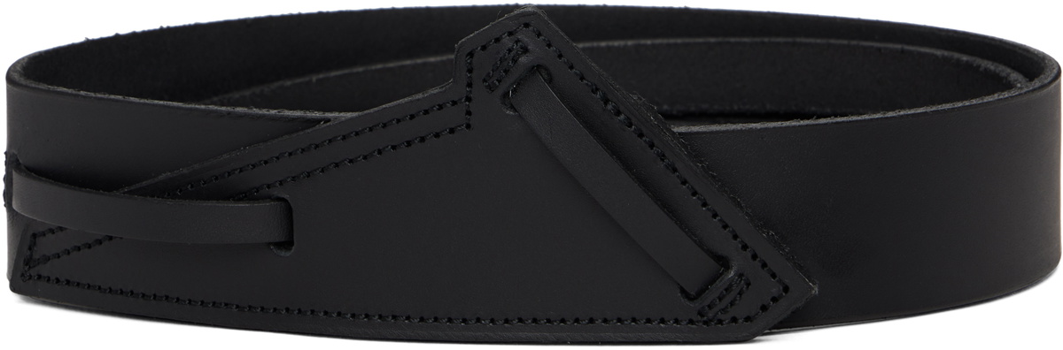 NULLUS Black Intertwined Belt Tailored Carved Trousers NULLUS