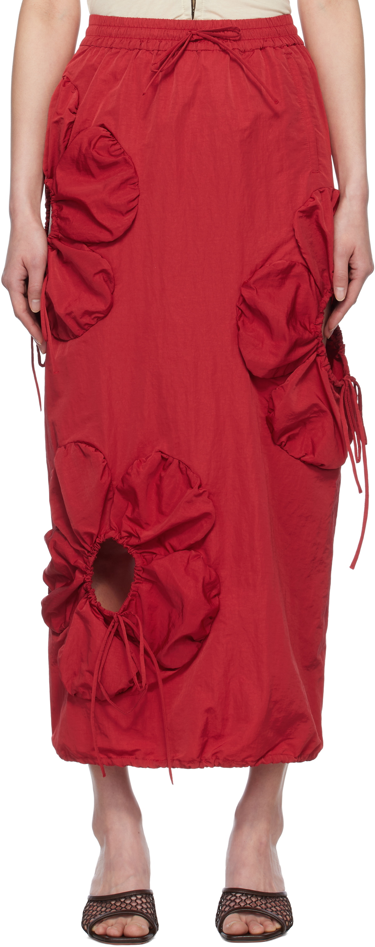 J.Kim Red Flower Maxi Skirt