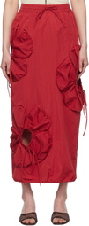 J.Kim Red Flower Maxi Skirt
