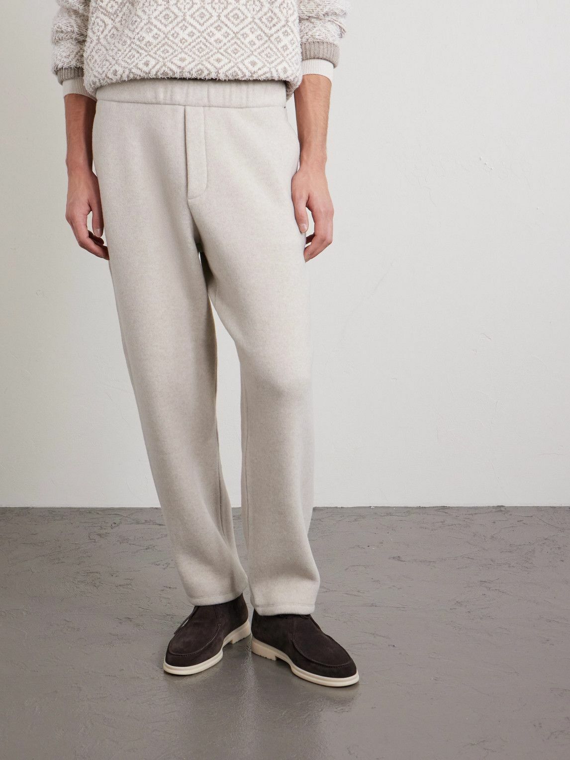 Loro Piana - Straight-Leg Wool-Blend Sweatpants - Neutrals