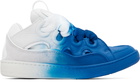 Lanvin Blue & Off-White Spray Curb Sneakers
