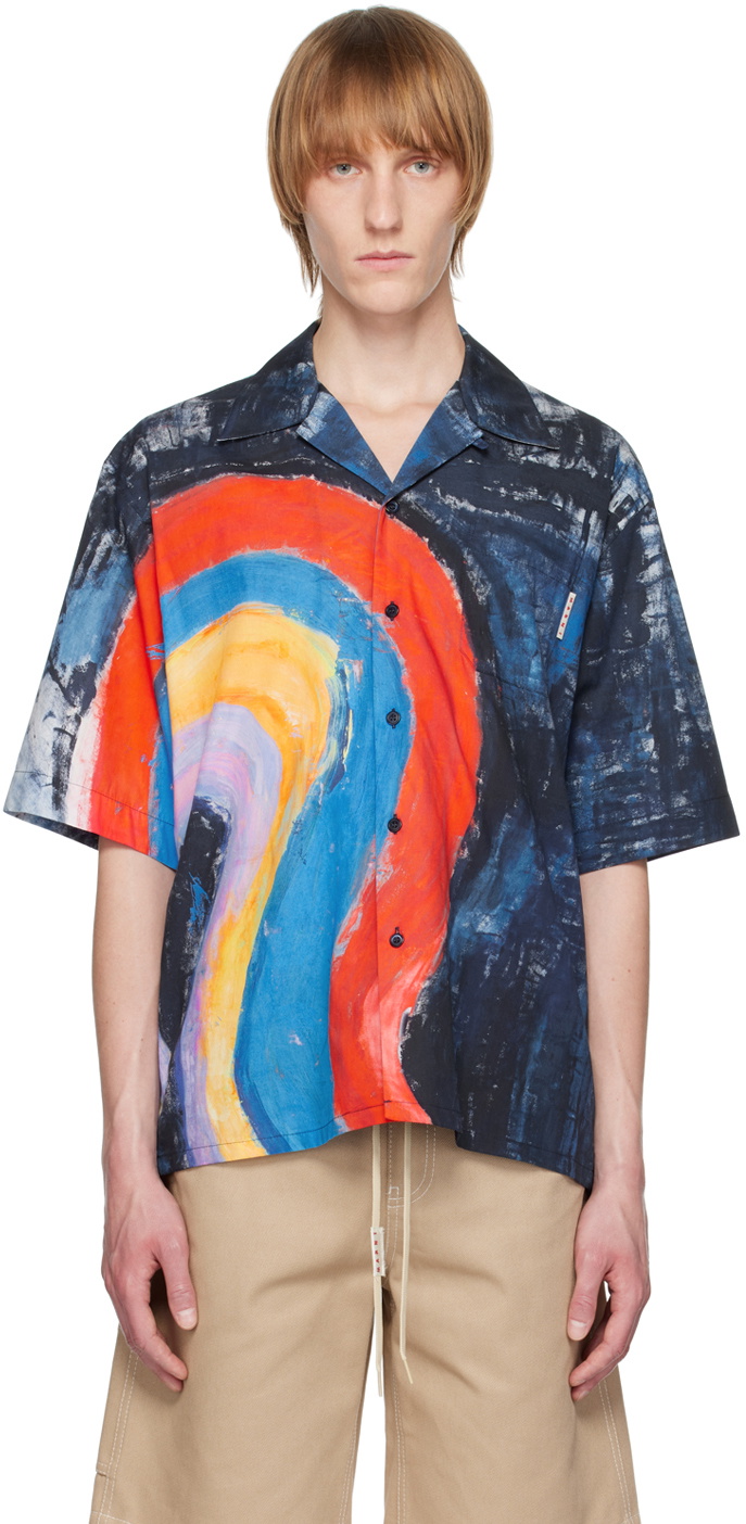 Marni Blue Bowling Shirt Marni