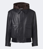 Loewe Hooded leather jacket