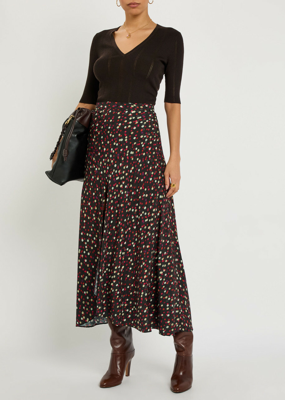 Gabriela Hearst Amari Pointelle Wool top Dark Brown