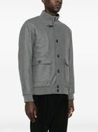 Fay Bomber Jacket Carded Flannel in Gray