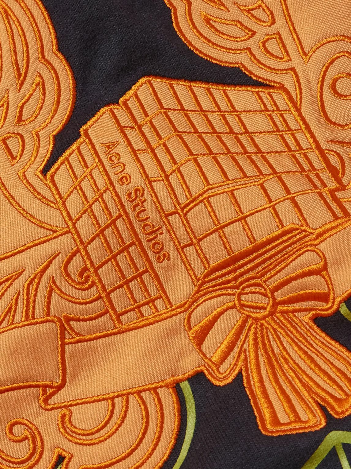 Acne Studios - Faux Fur-Trimmed Embroidered Cotton-Jersey Hoodie