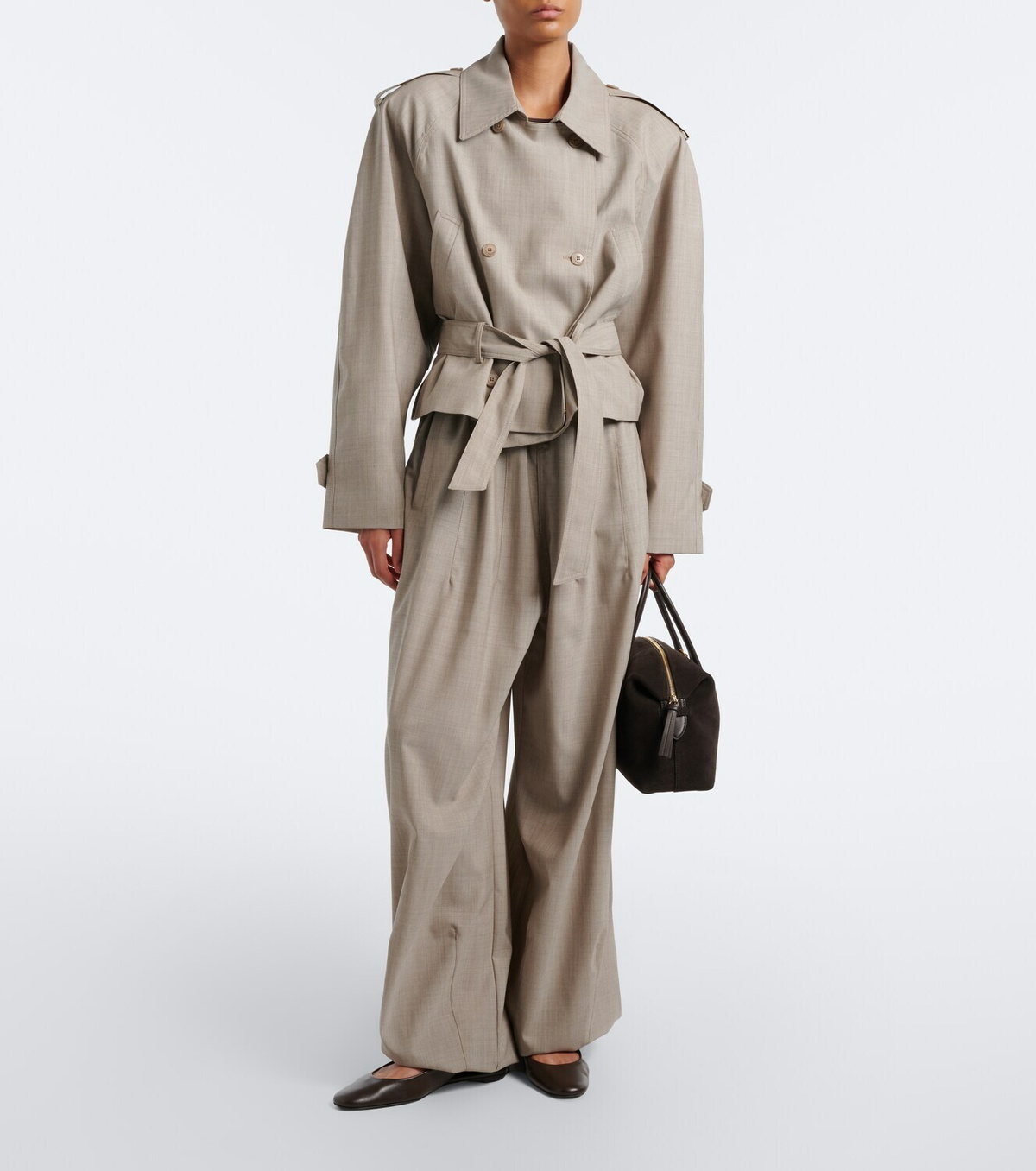 The Frankie Shop Stan belted wool jacket
