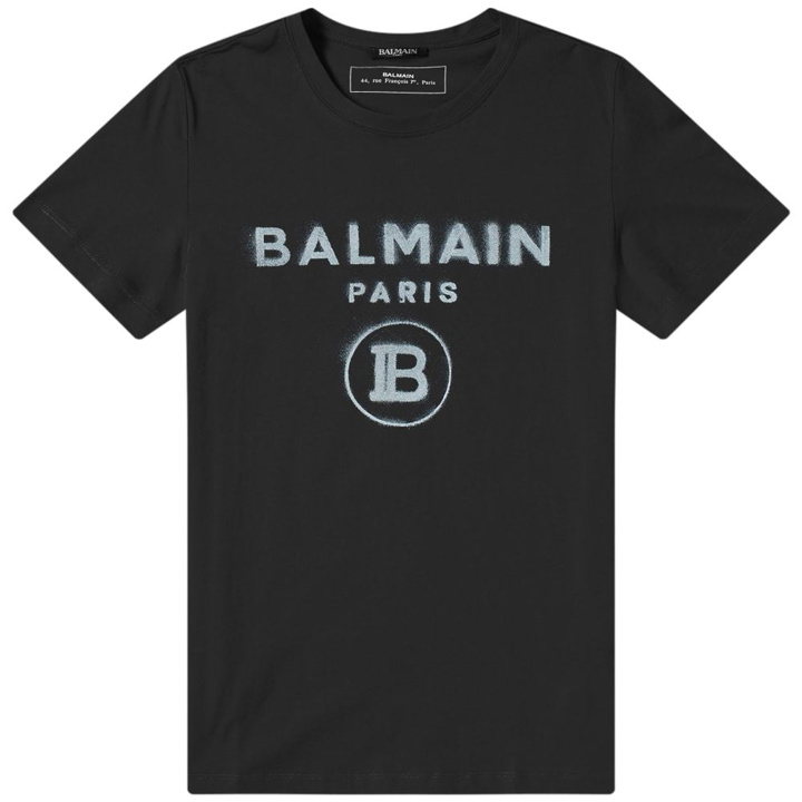 Photo: Balmain Metallic Paris Logo Tee