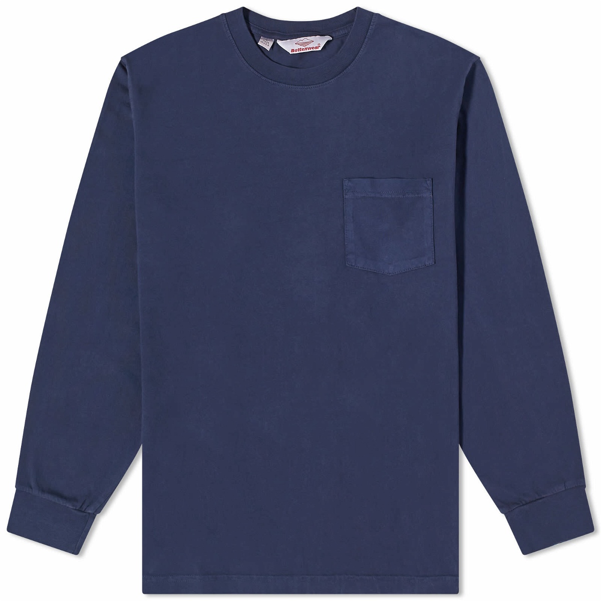 Battenwear Men's Long Sleeve Pocket T-Shirt in Navy Battenwear
