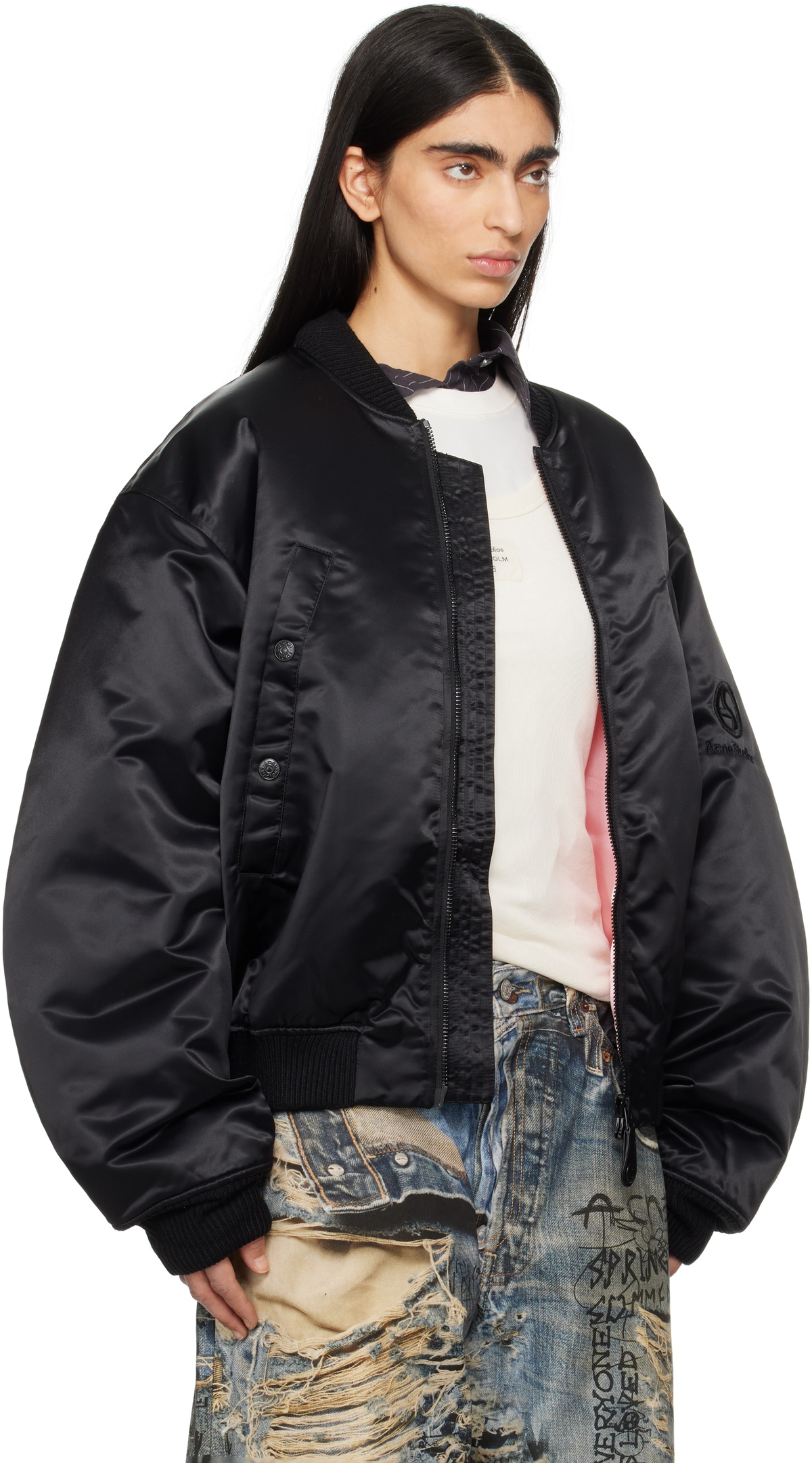 Acne Studios Black Logogram Bomber Jacket Acne Studios