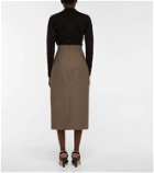 Fendi High-rise checked pencil skirt