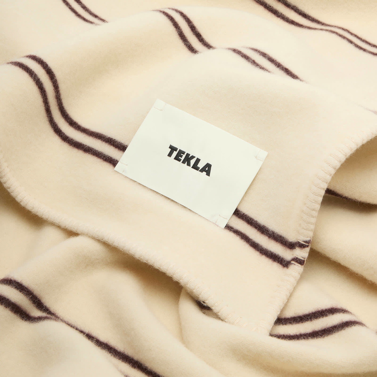 Tekla Fabrics Striped Lambswool Blanket in Ruck Stripes 