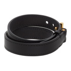Tom Ford Black Leather T-Lock Wrap Bracelet