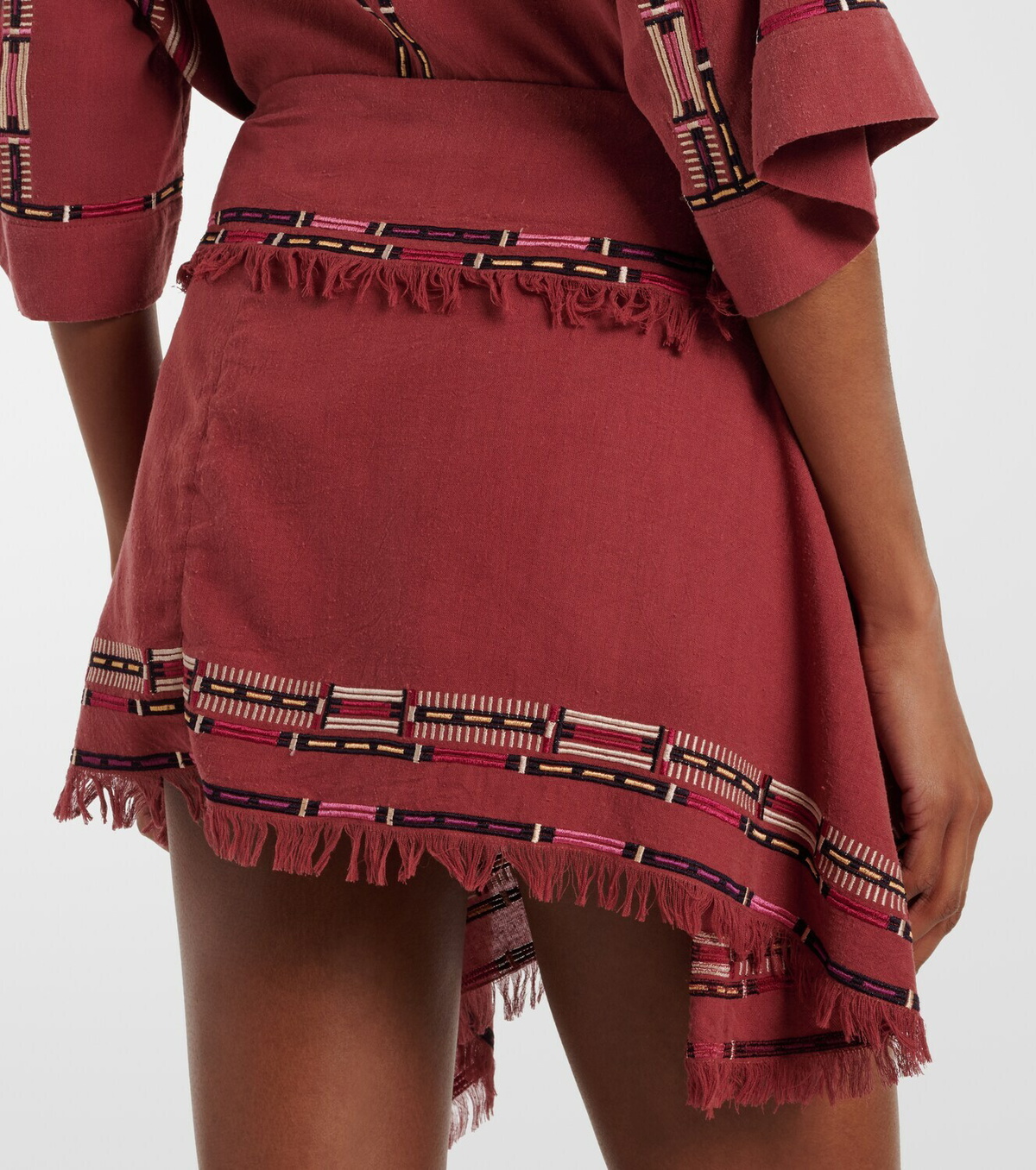 Isabel Marant Feriel embroidered silk wrap miniskirt