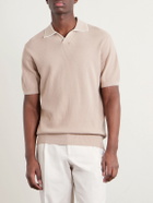 Hartford - Open-Collar Cotton-Piqué Polo Shirt - Neutrals