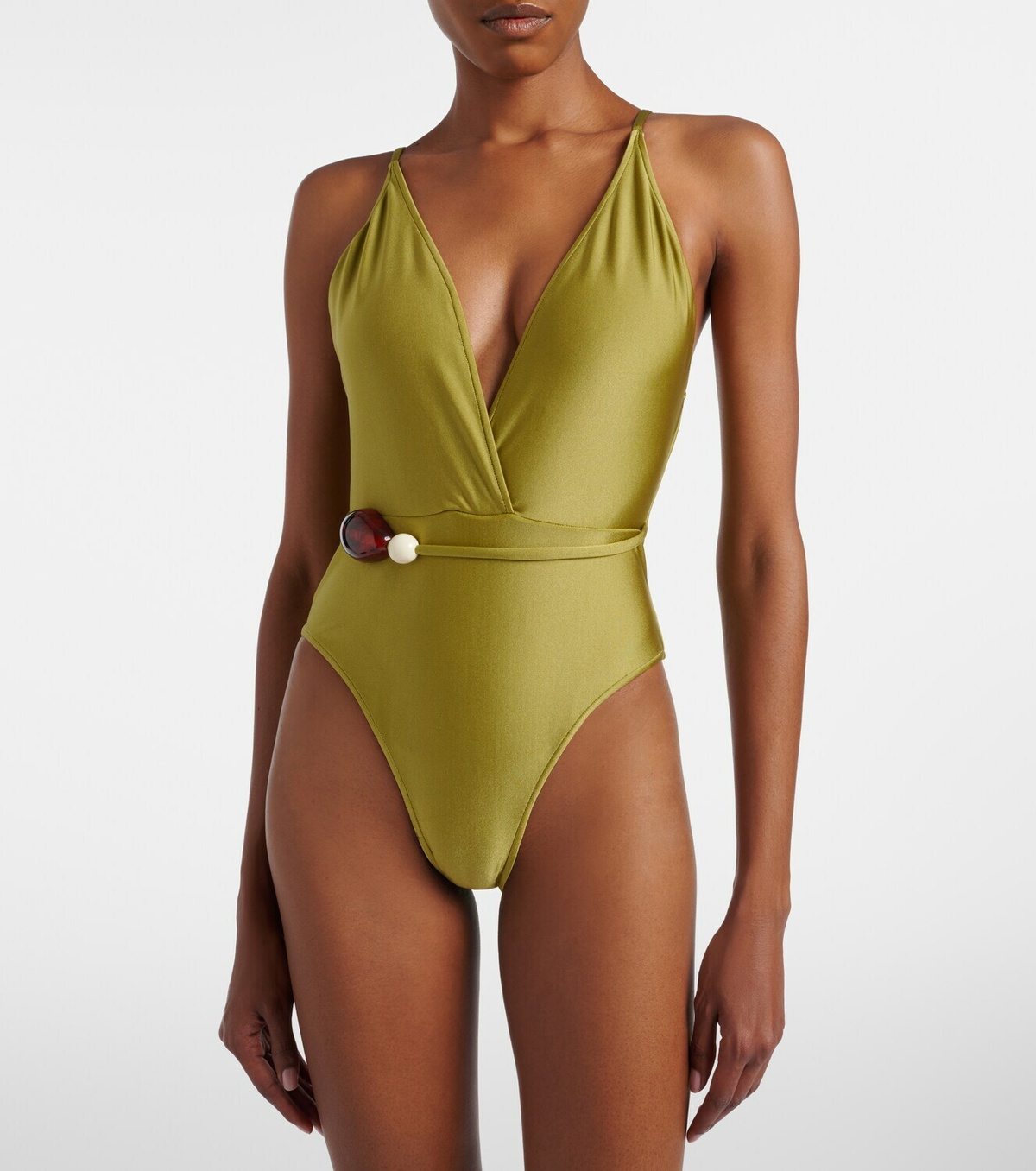 Adriana Degreas Belted embellished swimsuit