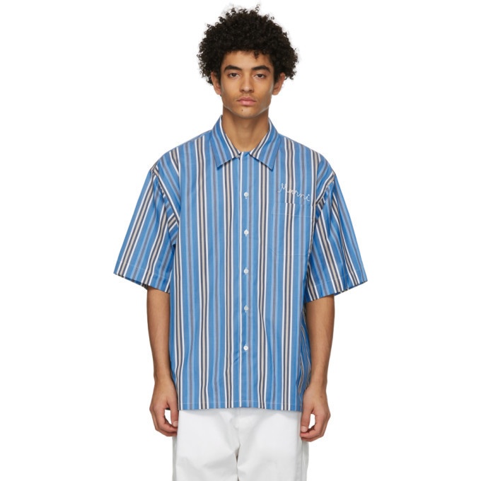Photo: Marni Blue Striped Short Sleeve Shirt