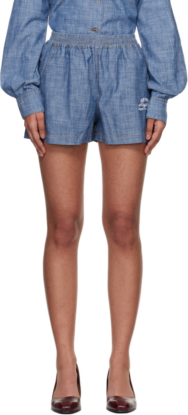 Photo: Off-White Blue Chambray Pajama Shorts