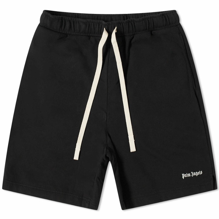 Photo: Palm Angels Men's Embroidered Sweat Shorts in Black