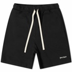 Palm Angels Men's Embroidered Sweat Shorts in Black