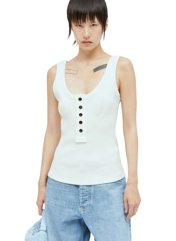 Photo: Bottega Veneta Raised Placket Tank Top