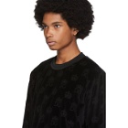 Dolce and Gabbana Black Velvet DG Crown Sweatshirt