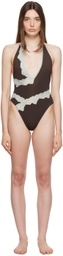 VAILLANT Brown & Green 'Une Piece' Swimsuit