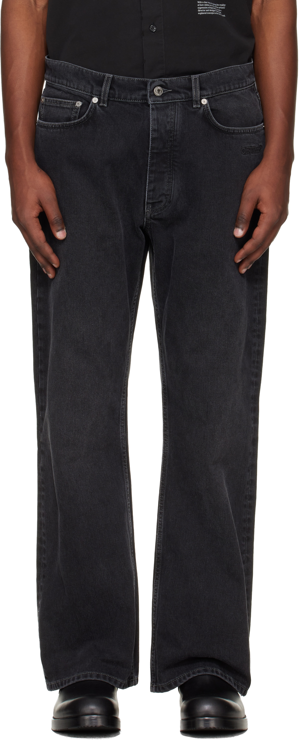 Off-White Black Script Logo 90s Skate Jeans