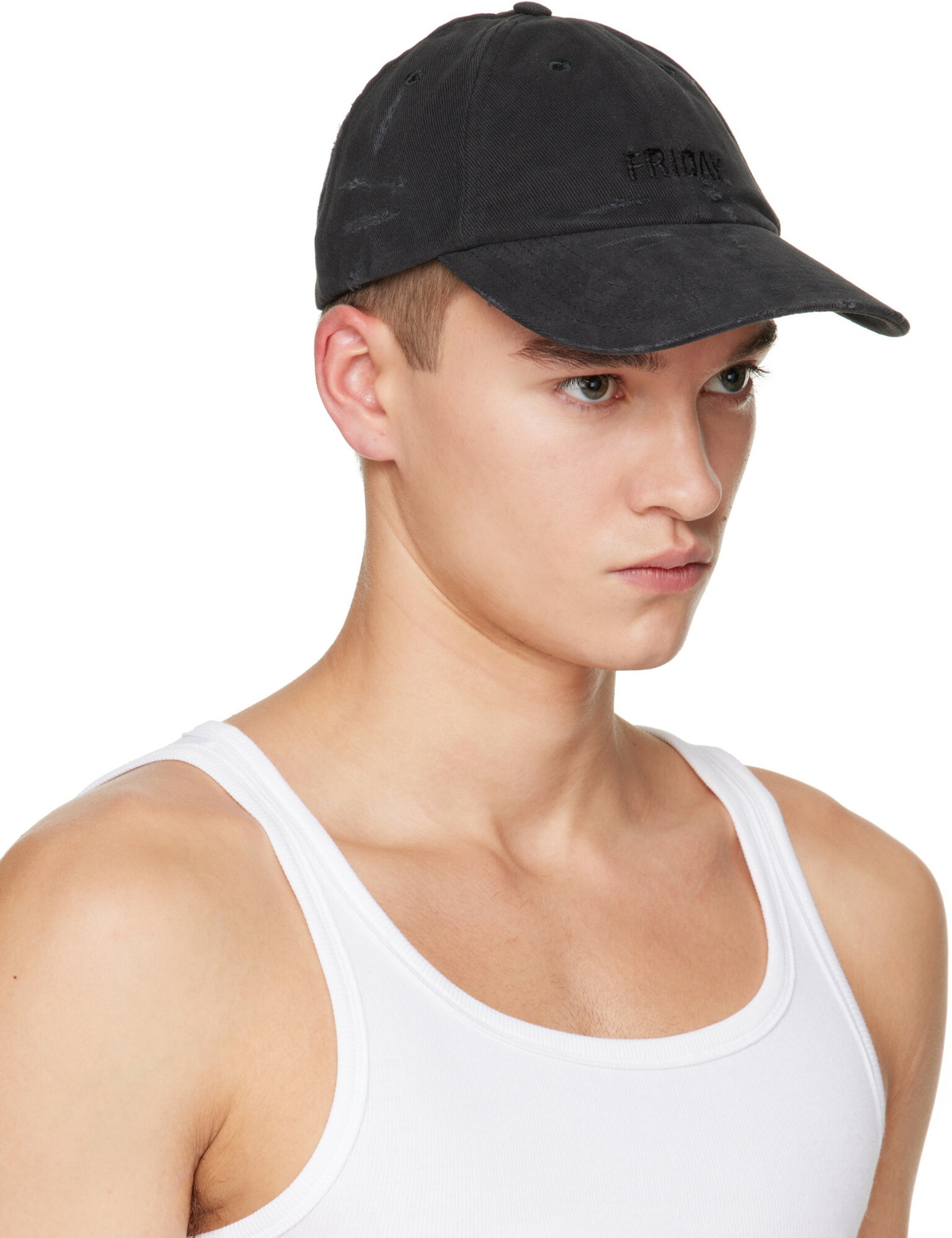 VETEMENTS Black 'Friday' Distressed Cap