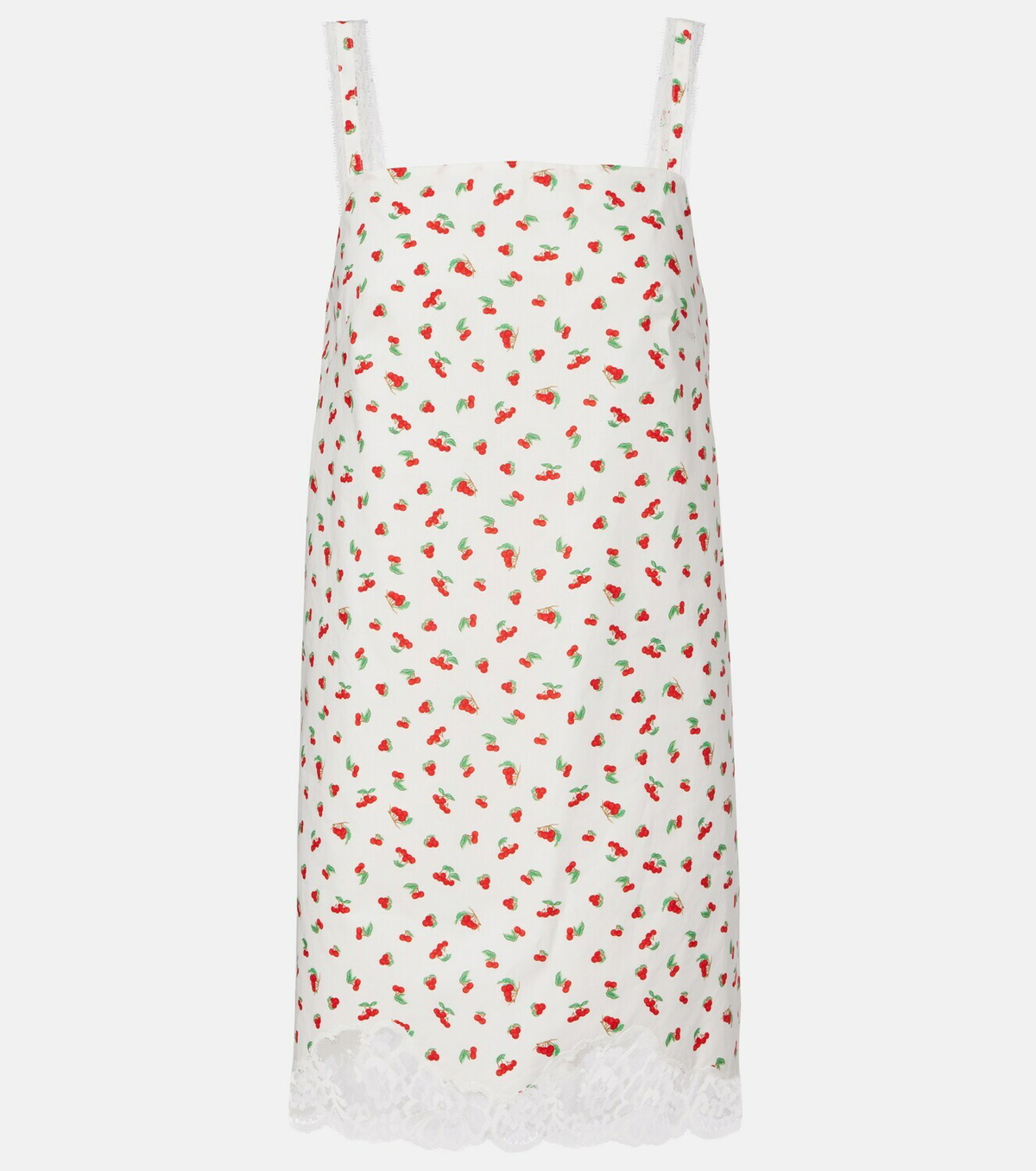 Posse Delia lace-trimmed printed cotton minidress