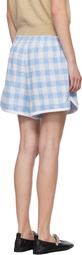 Anna Sui Blue & White Gingham Terry Shorts