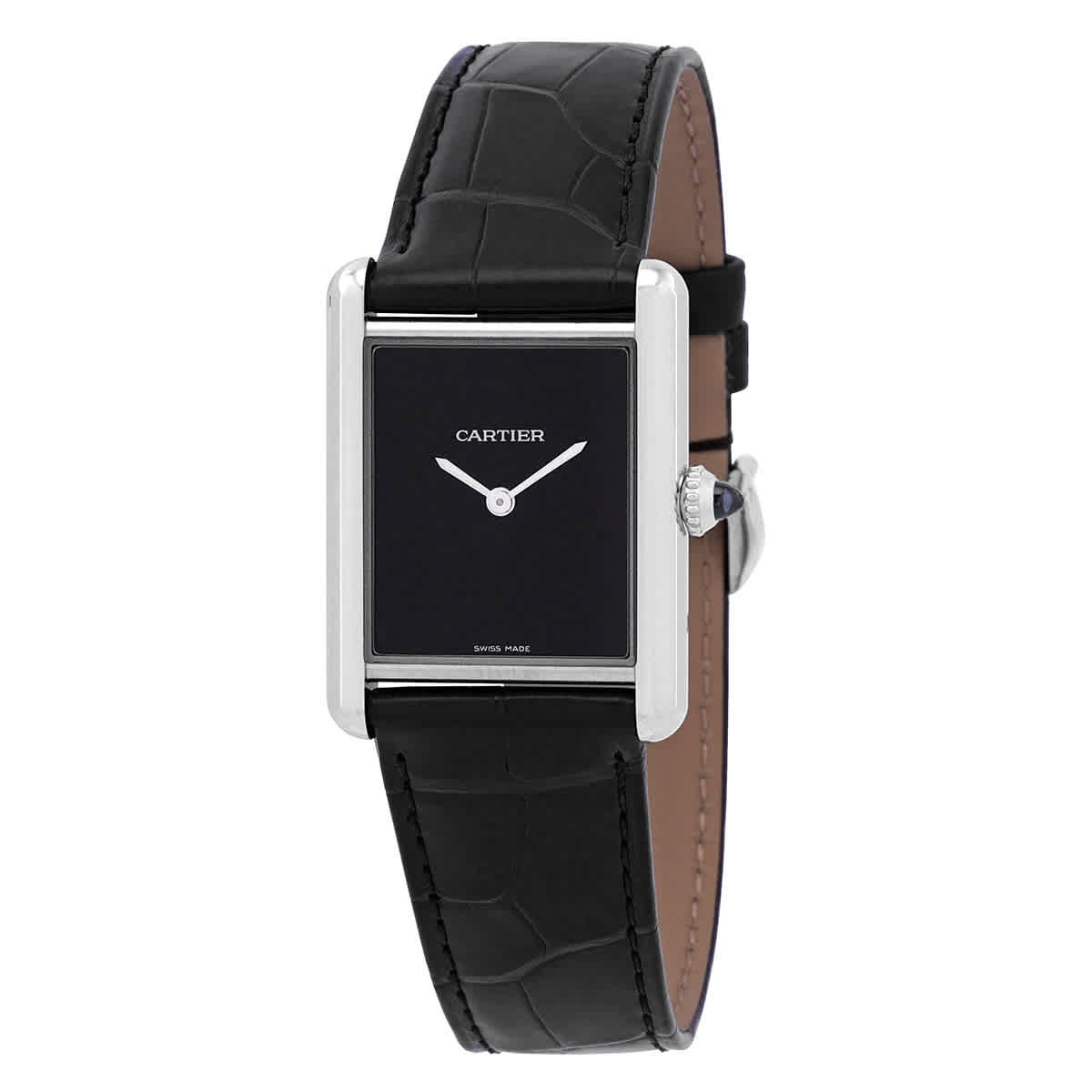 Cartier Tank Must Large Model Quartz Black Dial Ladies Watch WSTA0072