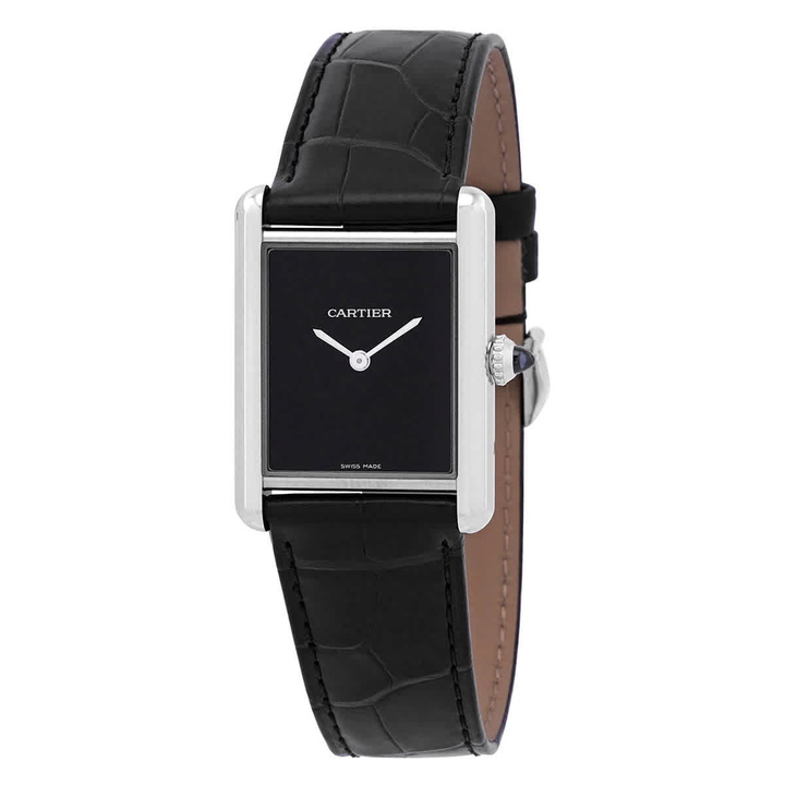 Photo: Cartier Tank Must Large Model Quartz Black Dial Ladies Watch WSTA0072