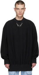 We11done Black Side Zip-Up Necklace Sweatshirt