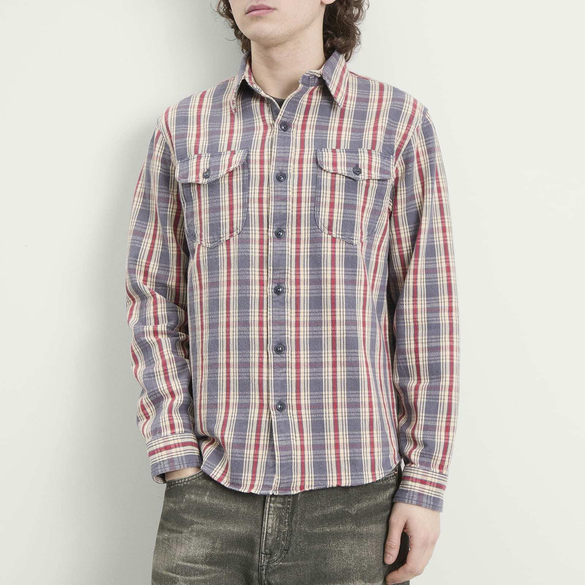 RRL Men's Lee Check Shirt in Rl-801 Blue/Cream/Red RRL
