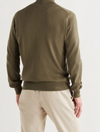 CANALI - Cotton Zip-Up Sweater - Green