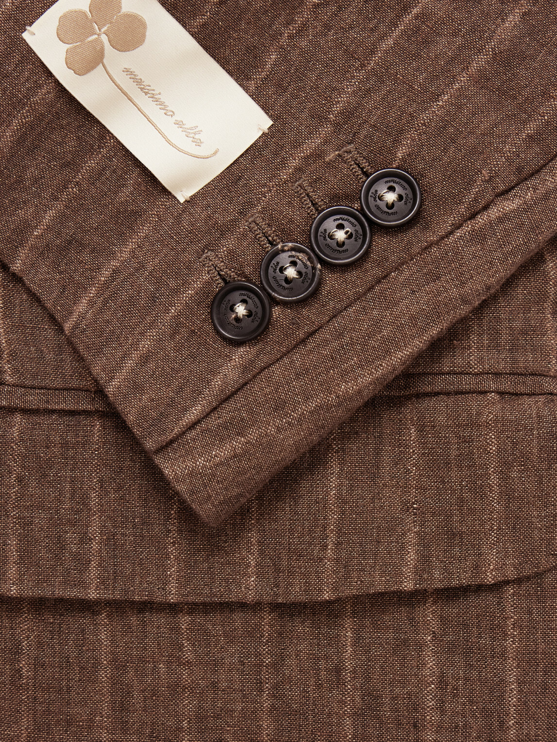 Massimo Alba - Pinstriped Linen Blazer - Brown