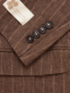 Massimo Alba - Pinstriped Linen Blazer - Brown